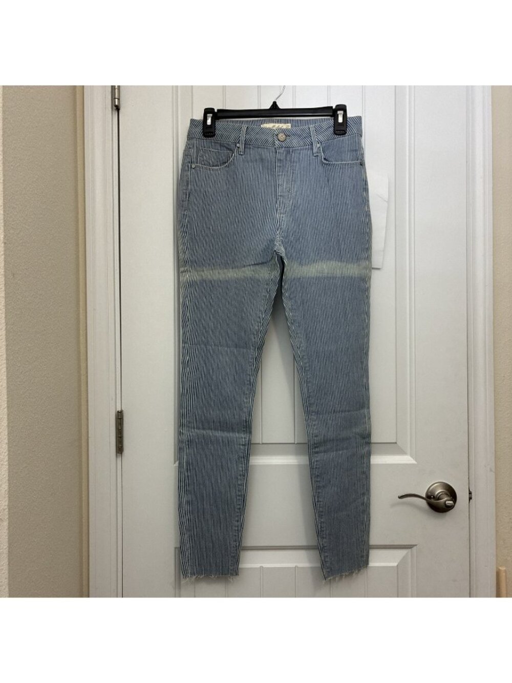 Unpublished Jean Company Sample In Blue/white Stripe 29” X 28” Rise 10”